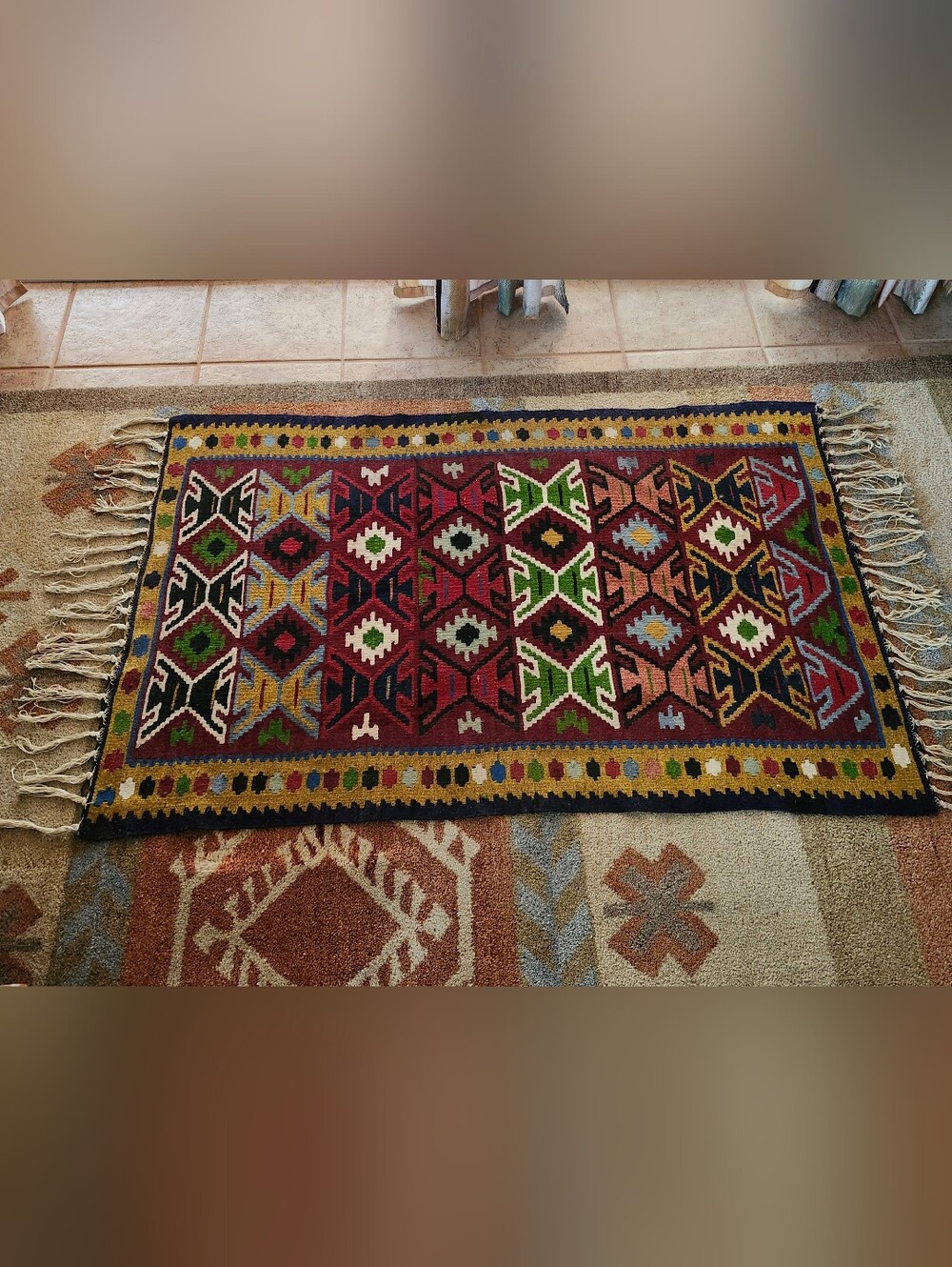 Handwoven 100% Wool Kilim Rug
